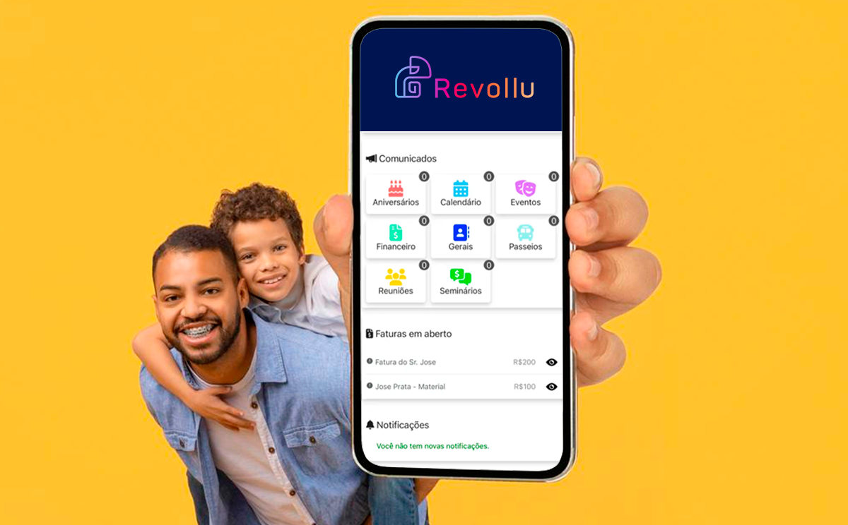 aplicativo para os pais nAgenda Revollu Gestão escolar